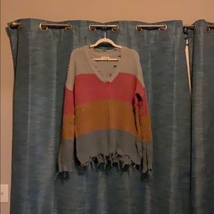 Distressed sweater